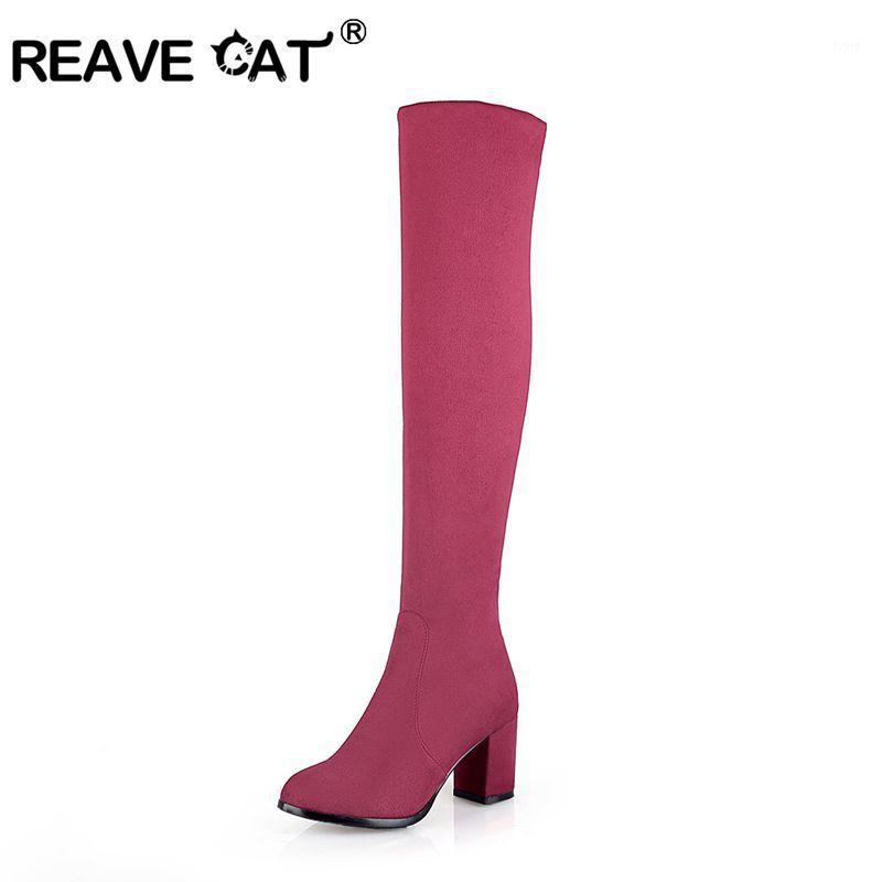 REAVE CAT Women boots Autumn Winter Ladies Fashion Slim High heel Flock shoes Over the knee Thigh stretch Fabric Feminino A11911, Black
REAVE CAT Women boots Autumn Winter Ladies Fashion Slim High heel Flock shoes Over the knee Thigh stretch Fabric Feminino A11911, Black
