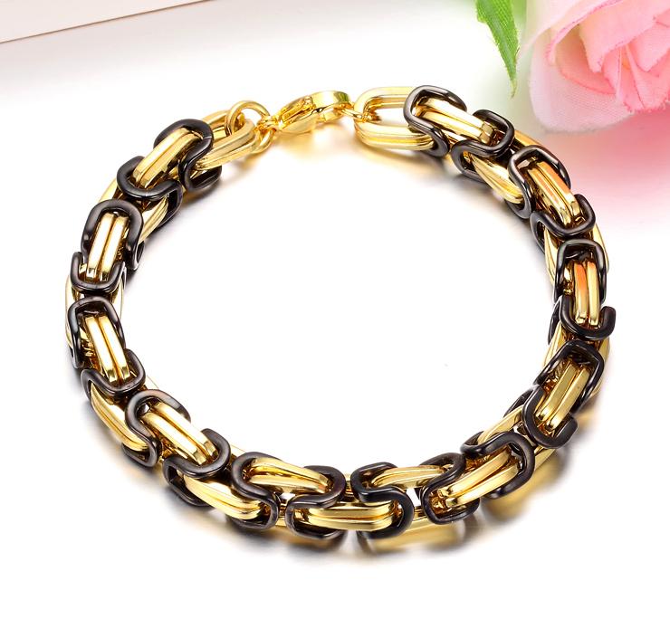 new Promotion! Men's Bracelets Gold Chain Link Bracelet Stainless Steel 8.5mm Width Byzantine Wholesale High Quality
new Promotion! Men's Bracelets Gold Chain Link Bracelet Stainless Steel 8.5mm Width Byzantine Wholesale High Quality