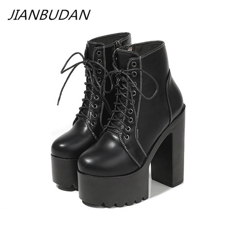JIANBUDAN Heel high black boots Women's soft leather Autumn Winter Ankle boots Lace Up ZIP platform Female pumps Punk, White
JIANBUDAN Heel high black boots Women's soft leather Autumn Winter Ankle boots Lace Up ZIP platform Female pumps Punk, White
