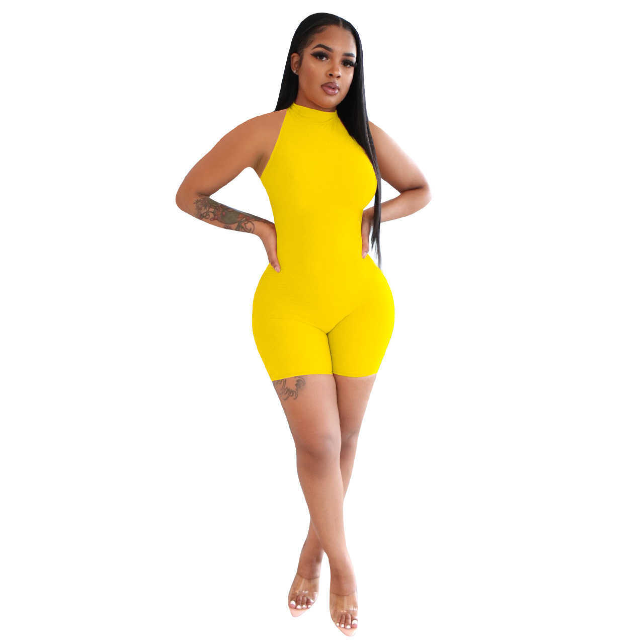 Designers summer jumpsuits Women Clothes 2023 women's sleeveless off shoulder slim Jumpsuit amp rompers short