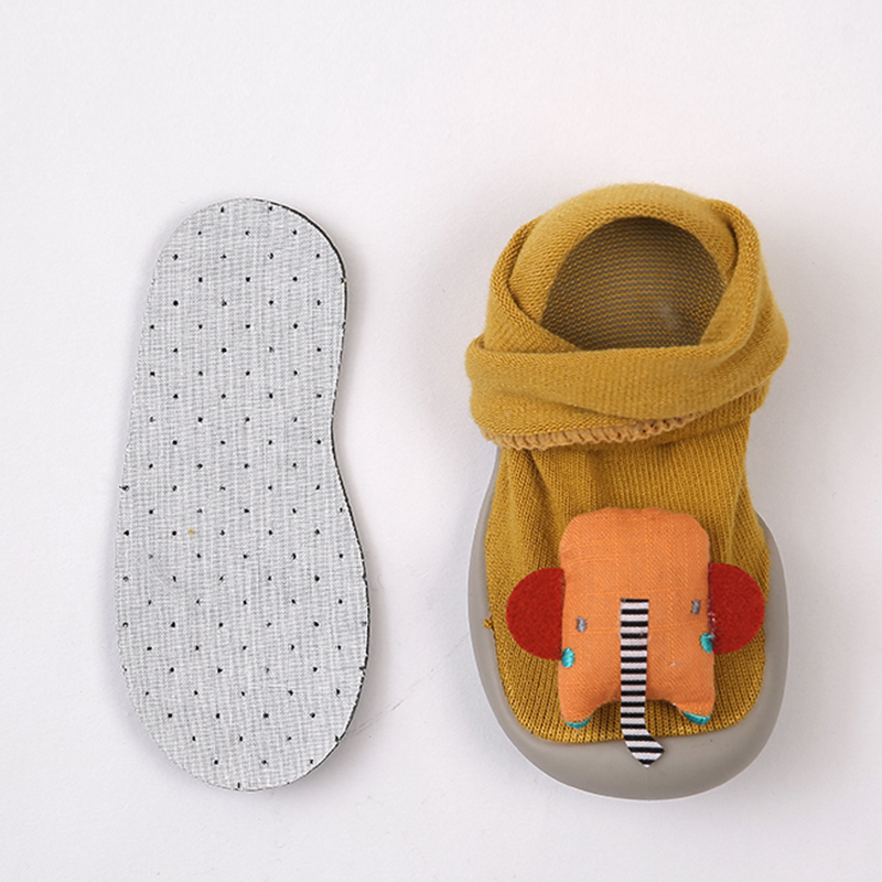 Shoes Children Infant Cartoon Baby Gift Kids Indoor Floor Leather Sole Non-Slip Thick Towel socks 201130