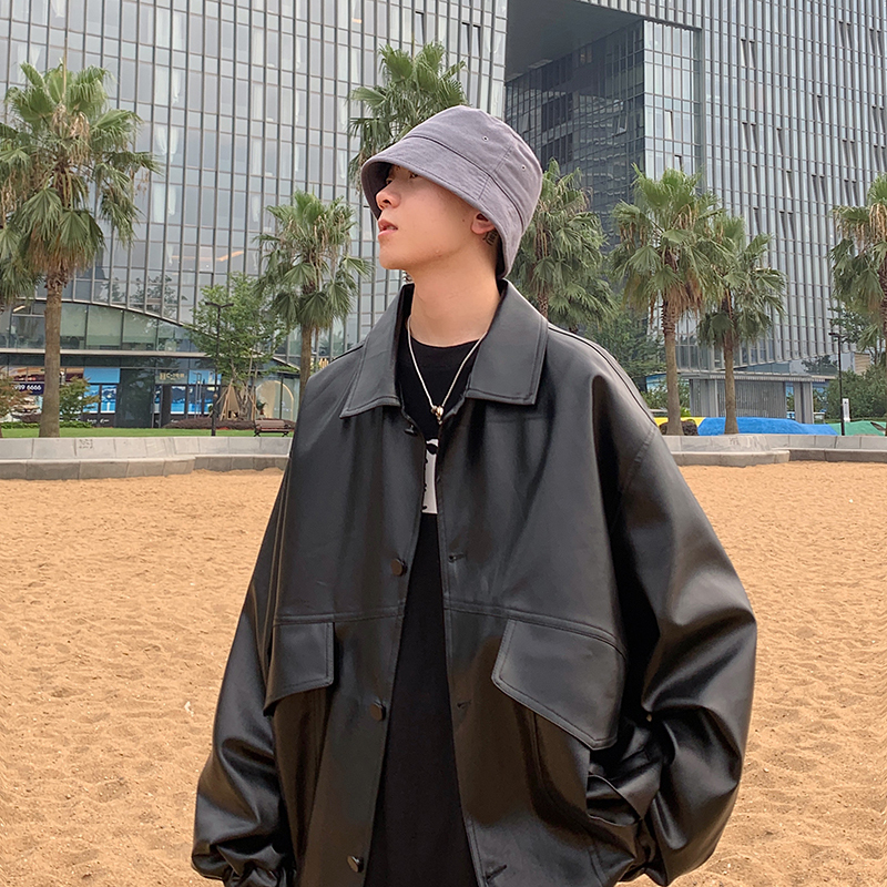 Men's Lovers Clothes Baseball Pu Leather Motorcycle Jackets Trench Clothing Russian Loose Male Coats Slim Fit Black Jacket 201116