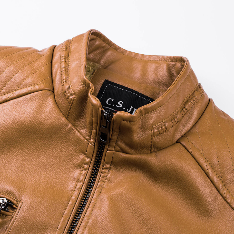 Men Autumn Casual Classic Pockets Fleece Dressy Leather Jackets Coat Men Winter Motor Biker Warm Faux Leather Jacket Men 201128