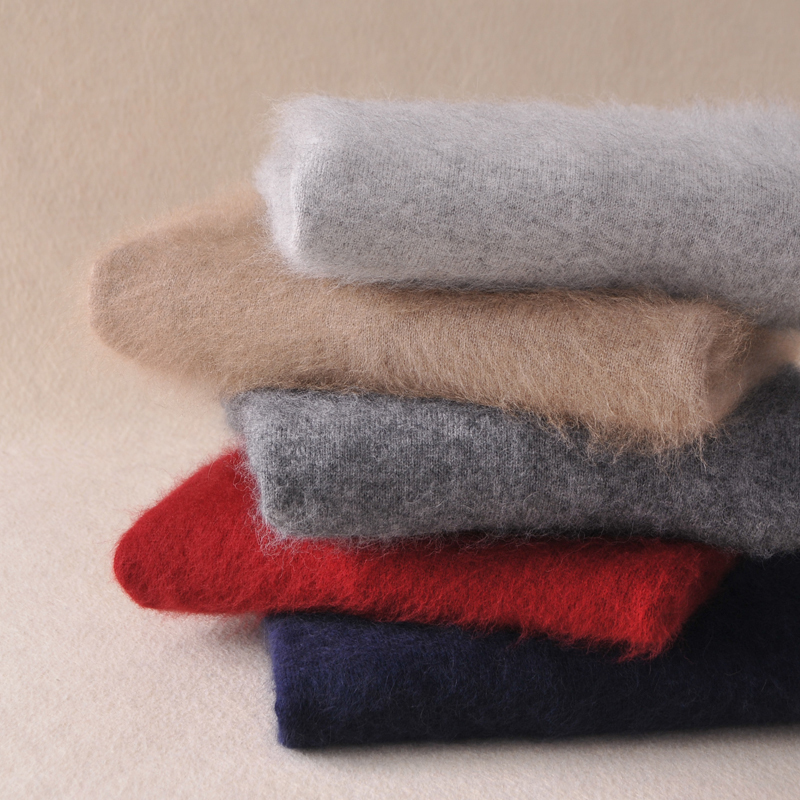 Mink Cashmere Sweater Men Long Sleeve Pullovers Outwear Man V-Neck sweaters Tops Loose Solid Fit Knitting Clothing 9 Colors 201224