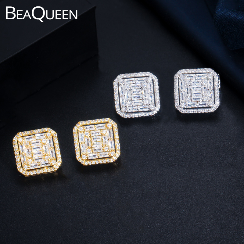 BeaQueen Classic CZ Crystal Big Square Stud Earrings Full Micro Paved Cubic Zircon Women Cute Earings Fashion Jewelry 2020 E389 
BeaQueen Classic CZ Crystal Big Square Stud Earrings Full Micro Paved Cubic Zircon Women Cute Earings Fashion Jewelry 2020 E389