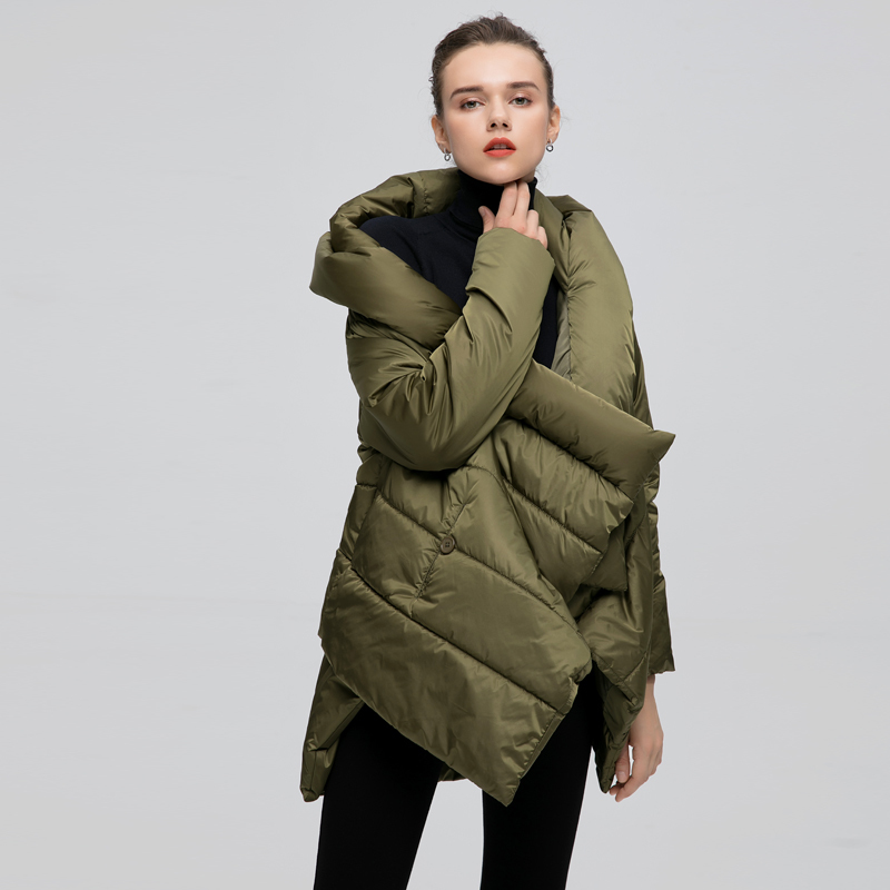 YVYVLOLO winter jacket women coat New irregularity Loose parka women down winter coat Fashion Cloak Warm Jacket Overcoat 200928