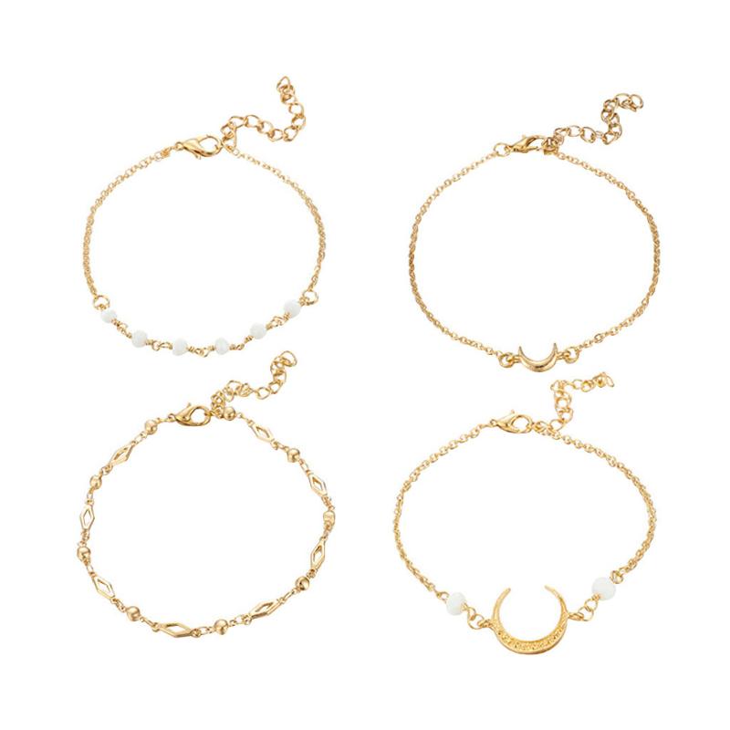 Simple Temperament Alloy Geometric Bead Moon Bracelet Bracelet 4 Piece Set For Women Fashion Pendant Jewelry Accessories Gift
Simple Temperament Alloy Geometric Bead Moon Bracelet Bracelet 4 Piece Set For Women Fashion Pendant Jewelry Accessories Gift