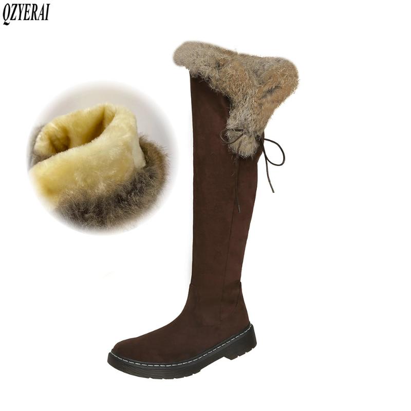 New winter style warm Knee high boots snow boots Women True fur Non-slip snow warm Women shoes Size 34-43, Brown 
New winter style warm Knee high boots snow boots Women True fur Non-slip snow warm Women shoes Size 34-43, Brown