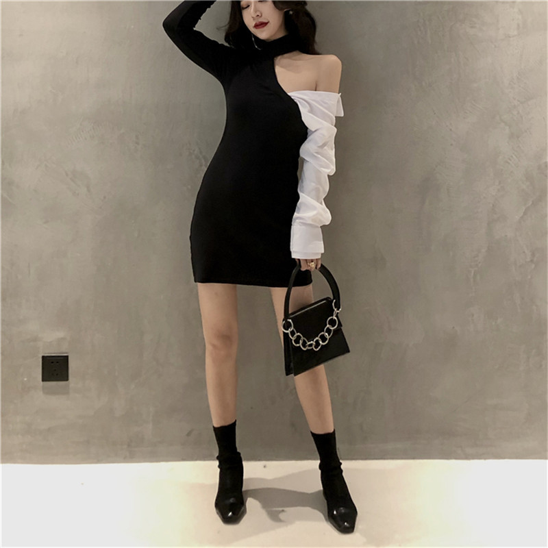 2021 Sexy Women a Mini Shoulder New Spring Sheath Party Stylish Sleeve Long Halter Pencil Dress 559F, Black
2021 Sexy Women a Mini Shoulder New Spring Sheath Party Stylish Sleeve Long Halter Pencil Dress 559F, Black