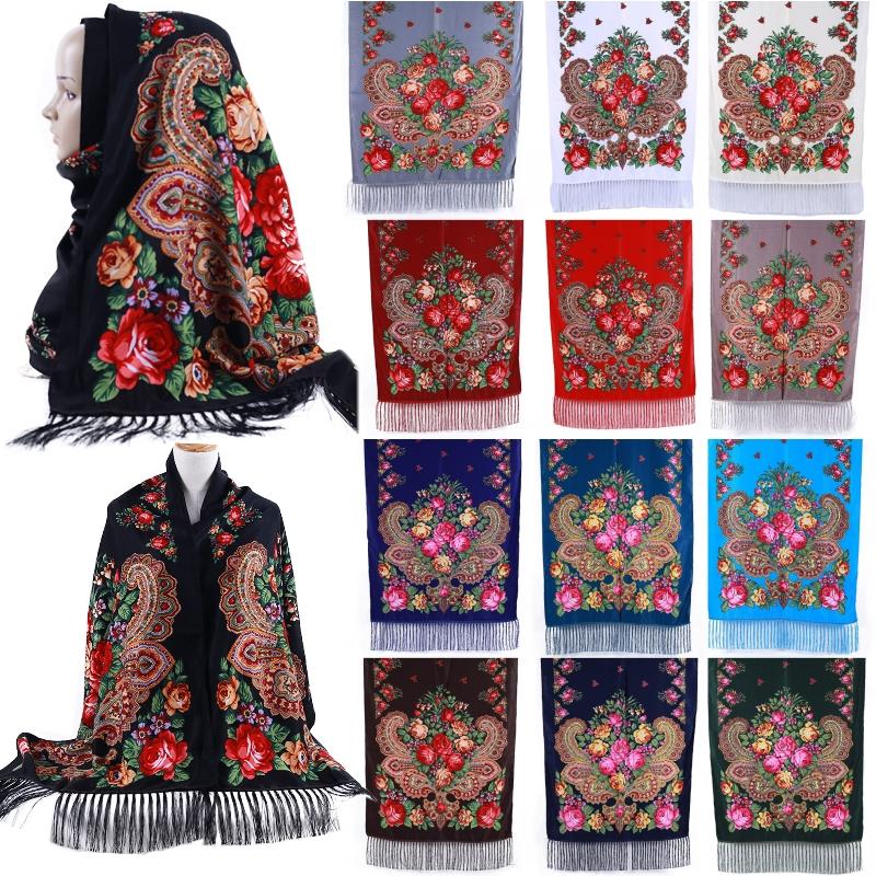 Ethnic Floral Print Tassels Shawl Turban Russia Turkish Women Wrap Long Scarf Muslim Hijab Headscarf Islamic Dubai Cape Headwear
Ethnic Floral Print Tassels Shawl Turban Russia Turkish Women Wrap Long Scarf Muslim Hijab Headscarf Islamic Dubai Cape Headwear