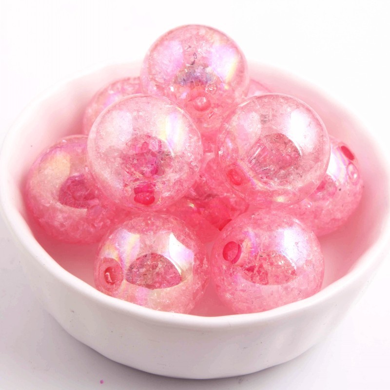 OYKZA Fashion Jewelry Acrylic Round Crackle AB Beads for Chunky Necklace DIY Making 10mm 12mm 16mm 20mm T200323