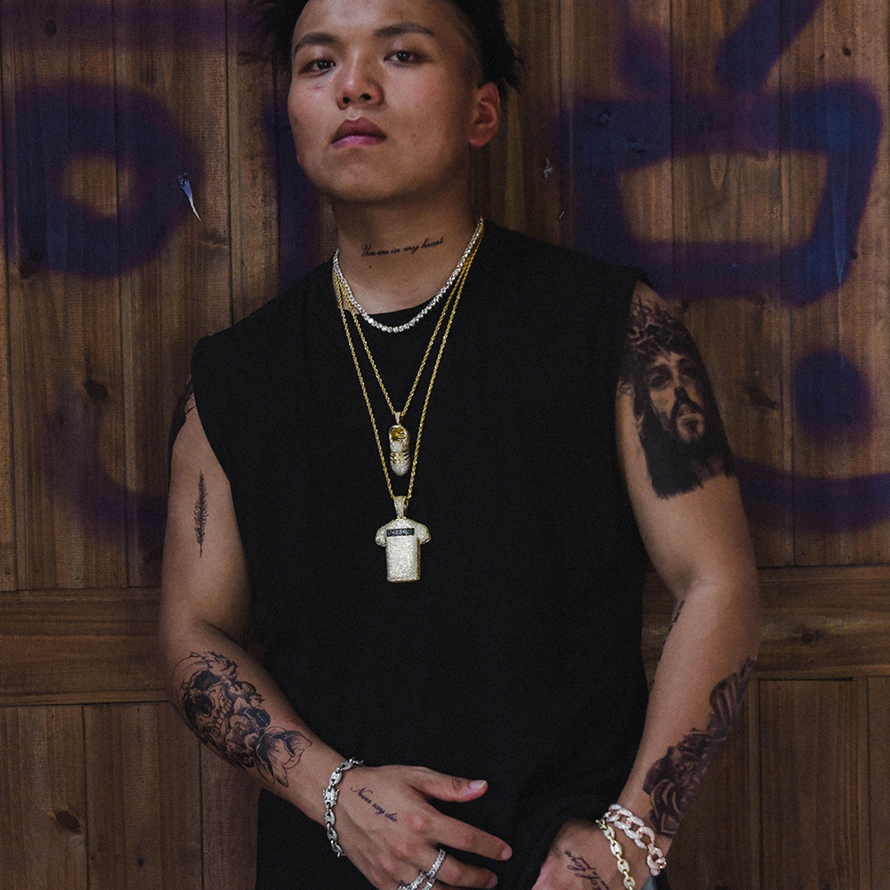 Hip Hop Full Zircon Shining Pendant Necklace Gold Plated Bling Mens Necklace Rap Jewelry Gold/Silver