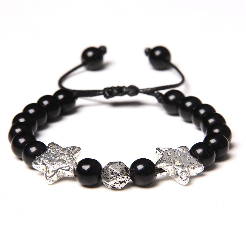 Trendy Round Polished Onyx Beads Braided Bracelet Star Shape Natural Lava Stone Beaded Bracelet for Women Men Yoga Jewelry Gifts
Trendy Round Polished Onyx Beads Braided Bracelet Star Shape Natural Lava Stone Beaded Bracelet for Women Men Yoga Jewelry Gifts