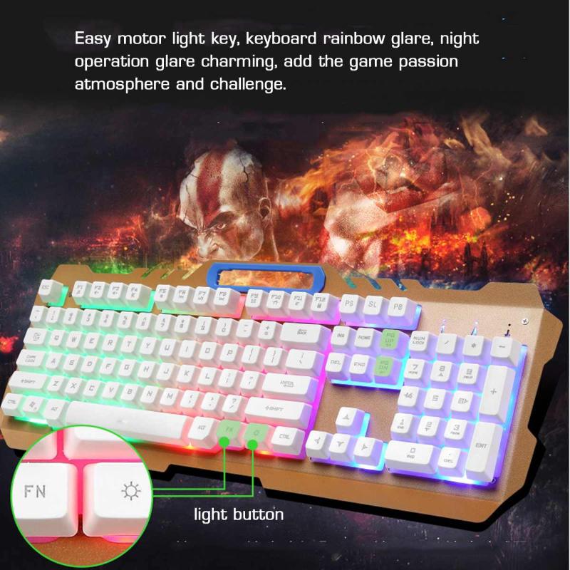 LEORY 104 Keys Mechanical Feeling Keyboard and Mouse Set USB Wired RGB Backlight Multimedia keys Gaming Keyboard Gaming Mouse
LEORY 104 Keys Mechanical Feeling Keyboard and Mouse Set USB Wired RGB Backlight Multimedia keys Gaming Keyboard Gaming Mouse