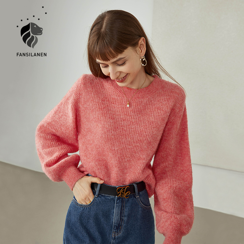 FANSILANEN Sweater Women Womens Solid Simple Pullovers Sweater Early Autumn New Lantern Sleeve Round Ne Top Long Sleeve Tops, Green
FANSILANEN Sweater Women Womens Solid Simple Pullovers Sweater Early Autumn New Lantern Sleeve Round Ne Top Long Sleeve Tops, Green