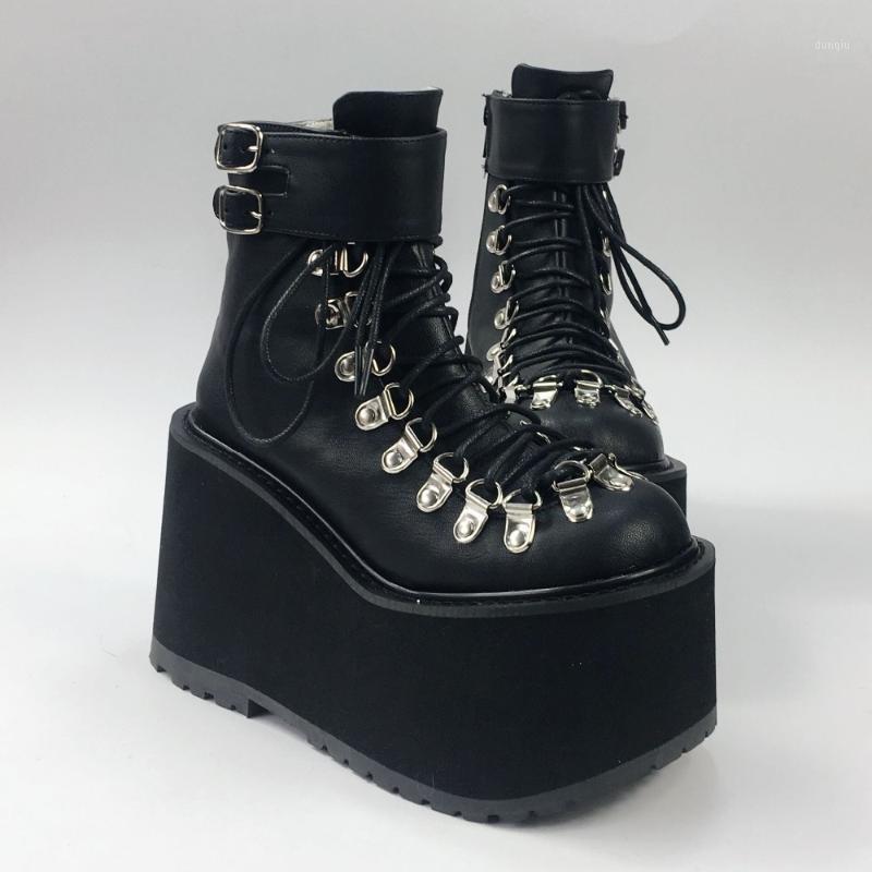 Women Black High Platform Gothic Punk Lace-Up Lolita High Shaft Boots Buckle Strap PU Leather Lolita Short Boots1, Champagne
Women Black High Platform Gothic Punk Lace-Up Lolita High Shaft Boots Buckle Strap PU Leather Lolita Short Boots1, Champagne