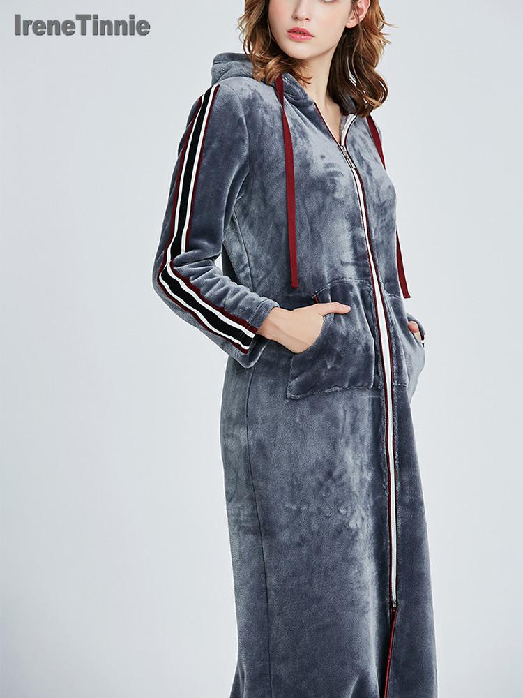 Winter New Warm Robe Women Sleepwear V-neck Kimono Bathrobe Gown With Zipper Comfortable Sexy Loose Home Clothing Negligee, As pic
Winter New Warm Robe Women Sleepwear V-neck Kimono Bathrobe Gown With Zipper Comfortable Sexy Loose Home Clothing Negligee, As pic