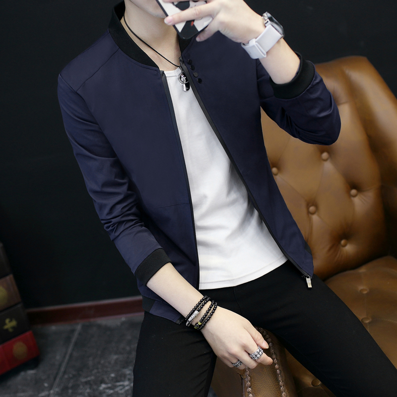 spring jacket male Korean youth handsome jacket men trend thin section gown personality baseball clothing 201127