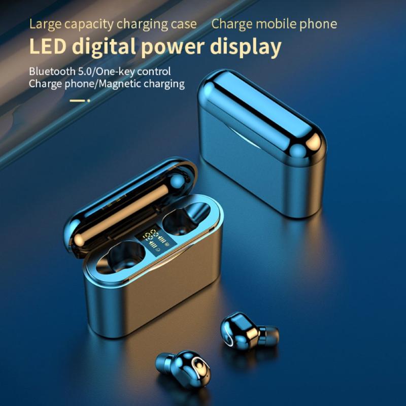 wireless Bluetooth Stereo Music Headphones in-ear Waterproof Earphone TWS Sports Earbuds With LED Display Charge Box, Black
wireless Bluetooth Stereo Music Headphones in-ear Waterproof Earphone TWS Sports Earbuds With LED Display Charge Box, Black