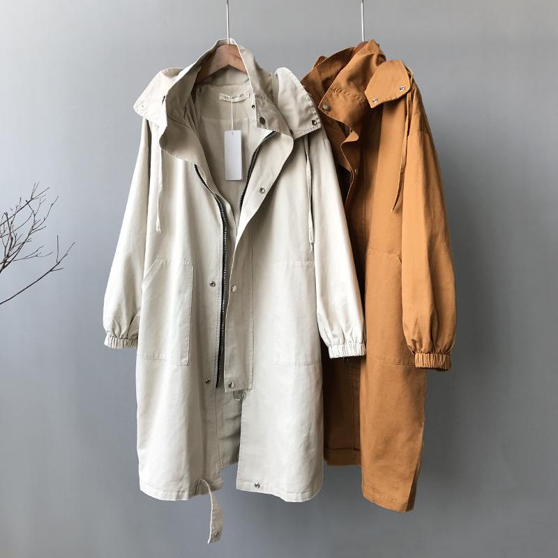 Mujer Abrigos Workwear hooded Trench Coat Female Popular Loose Large Size Casual Mid-length Autumn Thick Wild Overcoat 2020 Z213, Beige
Mujer Abrigos Workwear hooded Trench Coat Female Popular Loose Large Size Casual Mid-length Autumn Thick Wild Overcoat 2020 Z213, Beige