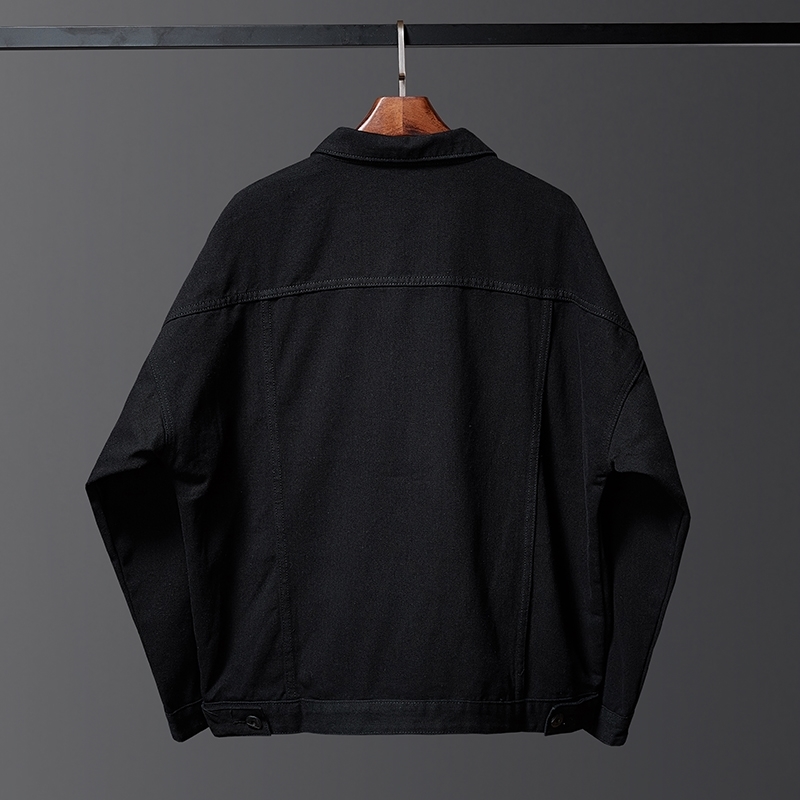 Autumn Men Streetwear black motorcycle Jeans Jackets male Cotton Casual Loose Denim Jacket Outerwear Plus Size 8XL 201118