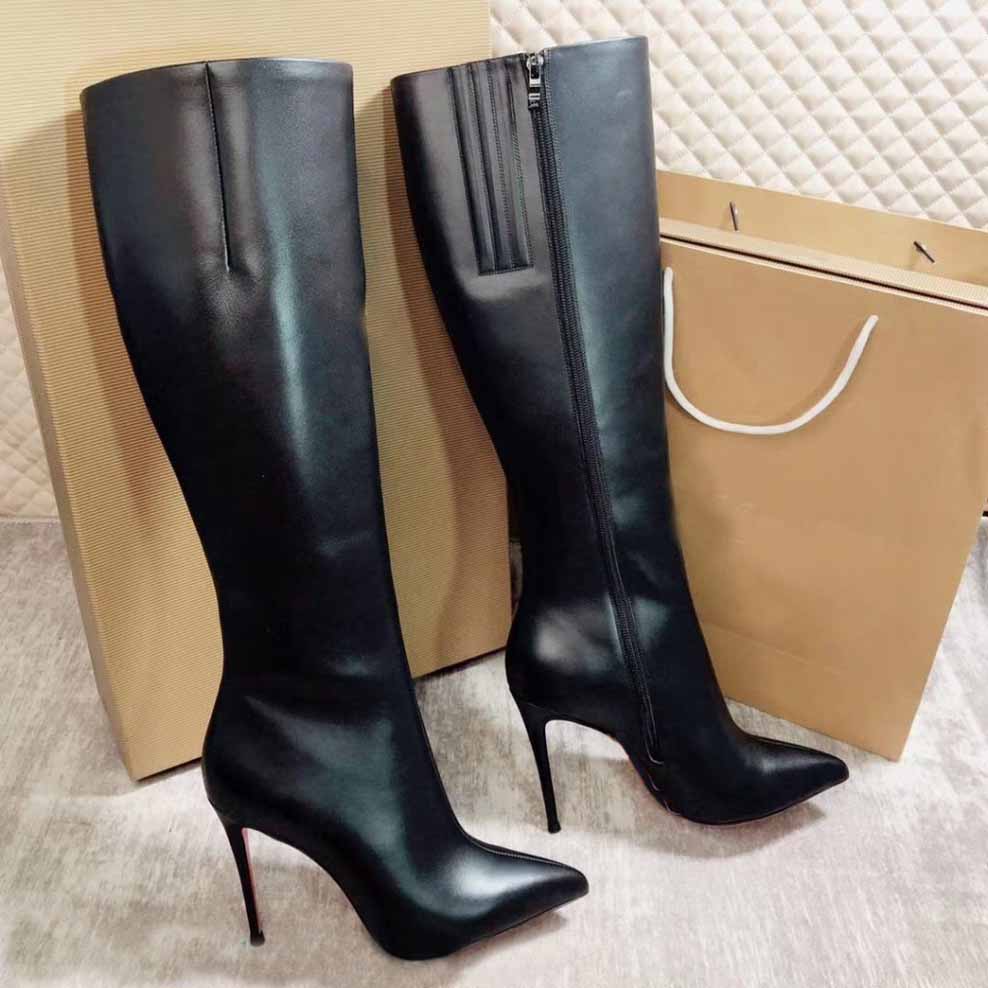Winter Women Dress Boots Red Bottom High Heels design Red Soles Black Leather Boots Pigskin inside Tall Boots Women Wedding Dress Gift free
Winter Women Dress Boots Red Bottom High Heels design Red Soles Black Leather Boots Pigskin inside Tall Boots Women Wedding Dress Gift free