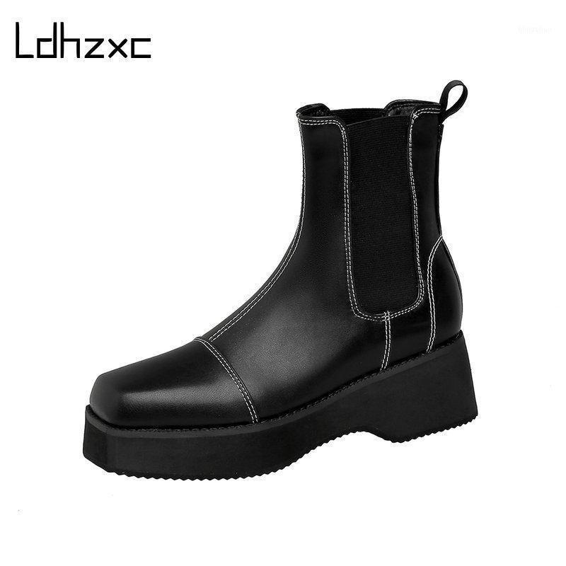 LDHZXC Ankle Boots Women Solid Black Punk Style Female Platform Short Boots Slip-on Ladies Shoes Plus Size 34-471
LDHZXC Ankle Boots Women Solid Black Punk Style Female Platform Short Boots Slip-on Ladies Shoes Plus Size 34-471