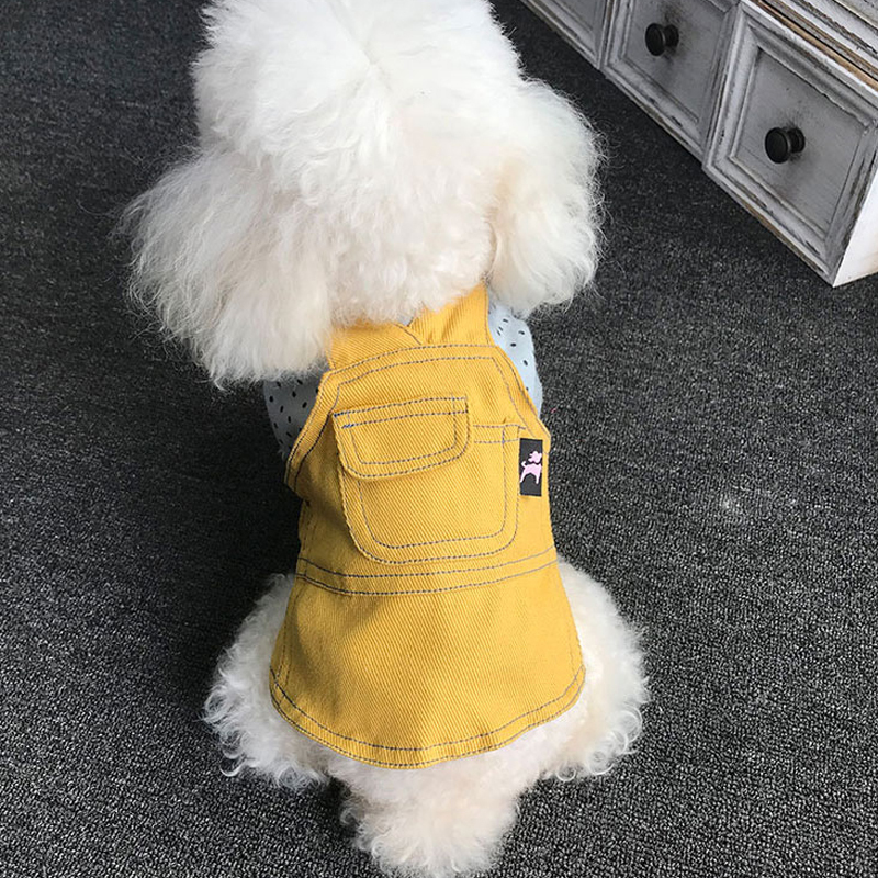 Denim Skirt Sling Dog Dress Winter Puppy Pet Clothes for Dogs Pets Clothing Ropa Perro LJ201130