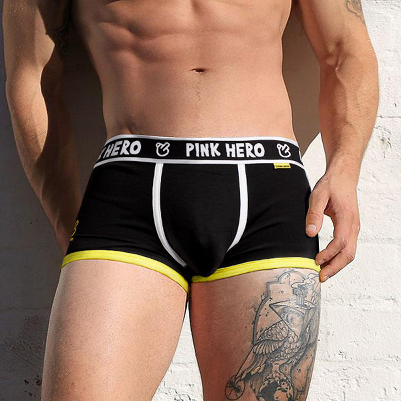 5pcs\lot Pink Heroes Classic Men Underwear Boxers High Quality Cotton Male Panties comfortable Cost-effective M/L/XL/XXL 201009
