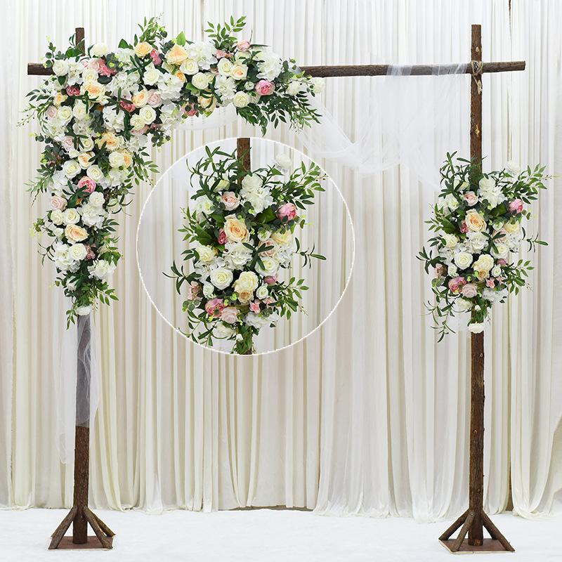 

Decorative Flowers & Wreaths Artificial Flower Row Arch DIY Wedding Party Backdrop Decor Props Wall Welcome Area Layout Runner, 55x45cm style2