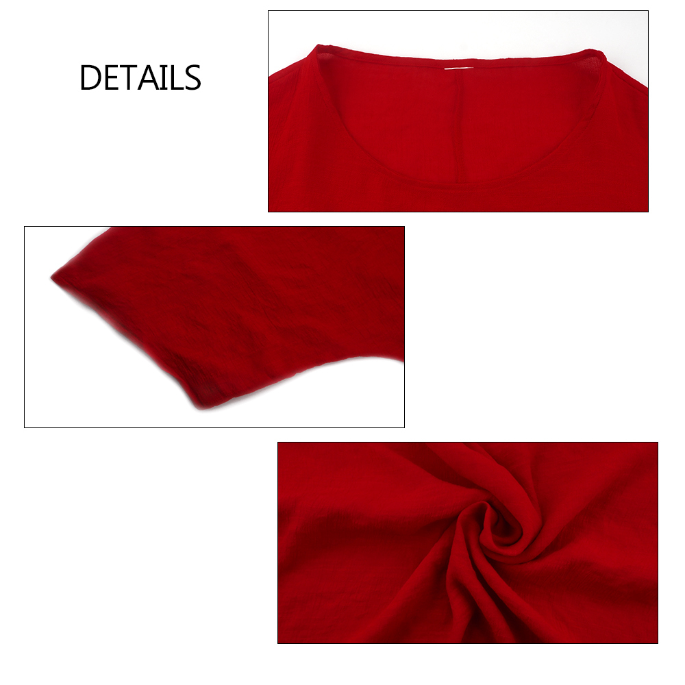 LEWVLIOD Plus Size Womens Tops And Blouses Solid Batwing Sleeve Loose Shirts Asymmetric O Neck Elegant Female Tops Summer Blusas 201201