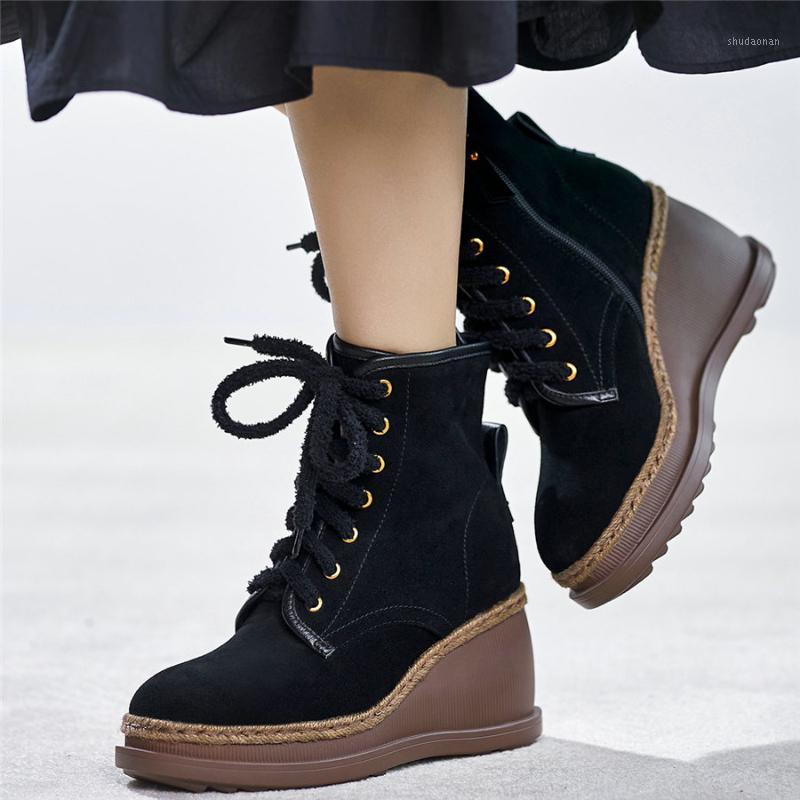 Punk Creepers Women Lace Up Genuine Leather Wedges High Heel Ankle Boots Female High Top Round Toe Platform Pumps Casual Shoes1, Black casual
Punk Creepers Women Lace Up Genuine Leather Wedges High Heel Ankle Boots Female High Top Round Toe Platform Pumps Casual Shoes1, Black casual