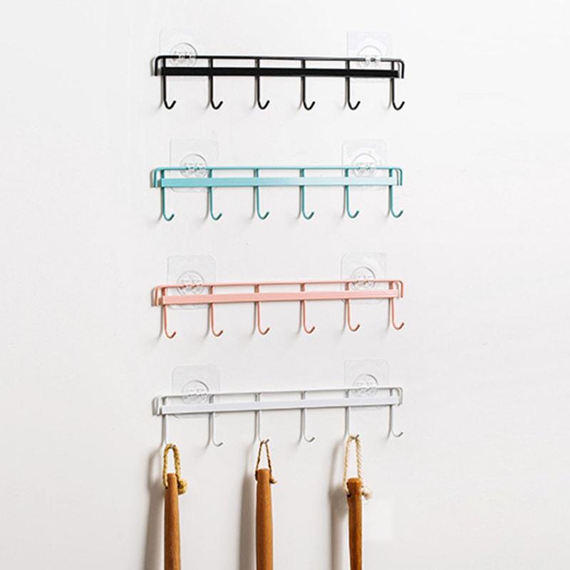 Iron Art Strong Adhesive Seamless Punch-free Six-row Hook Kitchen Cookware Storage Holder Clothes Hanger Bathroom Towel Rack
Iron Art Strong Adhesive Seamless Punch-free Six-row Hook Kitchen Cookware Storage Holder Clothes Hanger Bathroom Towel Rack