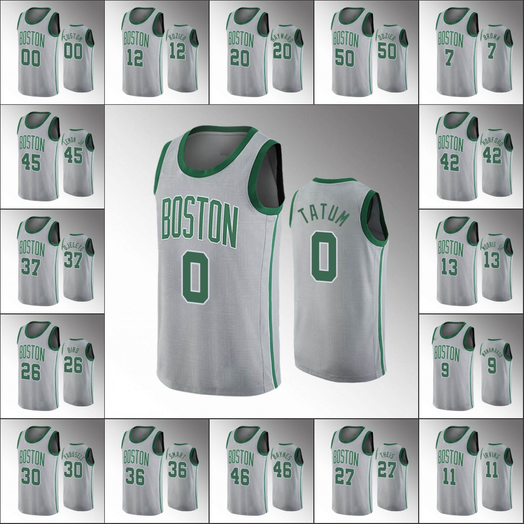 BostonCelticsMen Al Horford Jayson Tatum Marcus Smart Jaylen Brown Gordon Hayward Kyrie Irving Gray Custom Jersey, Black
BostonCelticsMen Al Horford Jayson Tatum Marcus Smart Jaylen Brown Gordon Hayward Kyrie Irving Gray Custom Jersey, Black