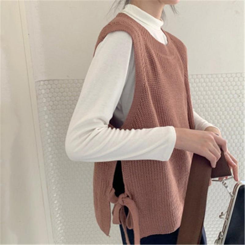 Women's Vests Sweater Vest Women Solid Side-slit Casual Loose Sweet Sweaters Womens Spring All-match Designed Korean Style O-neck Outwear, Black;white
Women's Vests Sweater Vest Women Solid Side-slit Casual Loose Sweet Sweaters Womens Spring All-match Designed Korean Style O-neck Outwear, Black;white