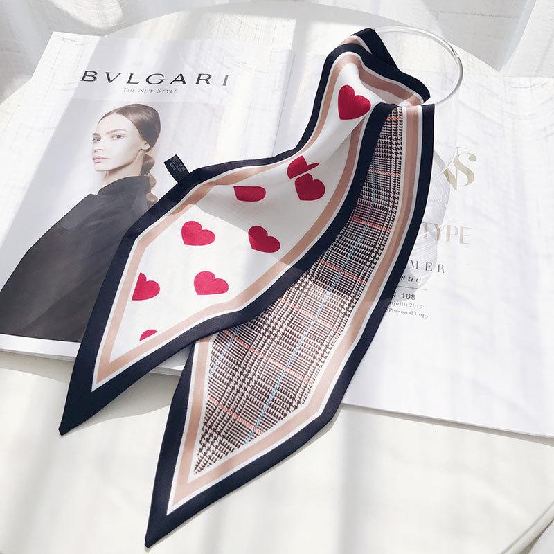 Bright 2020 New Bag Scarf Red Heart love Plaid Print Women Silk Small Bag Ribbon Female Hair Ribbon Handbag Scarves
Bright 2020 New Bag Scarf Red Heart love Plaid Print Women Silk Small Bag Ribbon Female Hair Ribbon Handbag Scarves