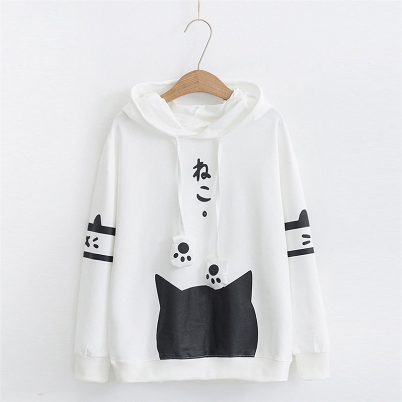 Harajuku Neko Cat Kawaii Hoodie Lolita Junior Cute Ear Hoody Pullover Student Girls Spring School Clothes Anime Lovely Paws Tops Y200107
Harajuku Neko Cat Kawaii Hoodie Lolita Junior Cute Ear Hoody Pullover Student Girls Spring School Clothes Anime Lovely Paws Tops Y200107