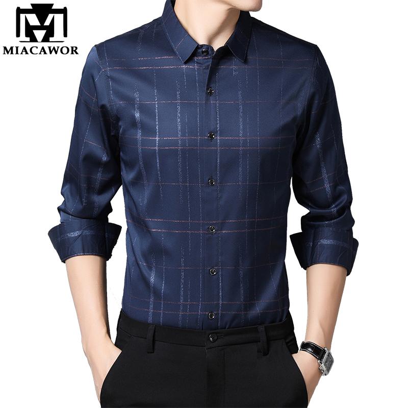 MIACAWOR New 2020 Spring Casual Plaid Shirt Men Long Sleeve Dress Shirts Mens Slim Fit Camisa Masculina Mens Clothing C637, Black
MIACAWOR New 2020 Spring Casual Plaid Shirt Men Long Sleeve Dress Shirts Mens Slim Fit Camisa Masculina Mens Clothing C637, Black