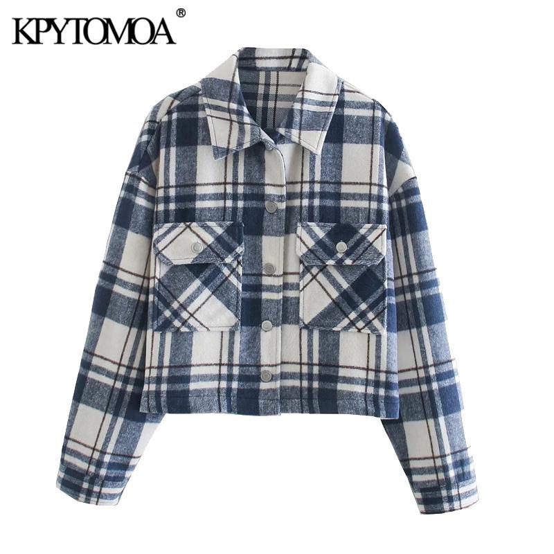 KPYTOMOA Women 2020 Fashion Oversized Check Cropped Jacket Coat Vintage Long Sleeve Pockets Female Outerwear Chic Tops, As picture
KPYTOMOA Women 2020 Fashion Oversized Check Cropped Jacket Coat Vintage Long Sleeve Pockets Female Outerwear Chic Tops, As picture