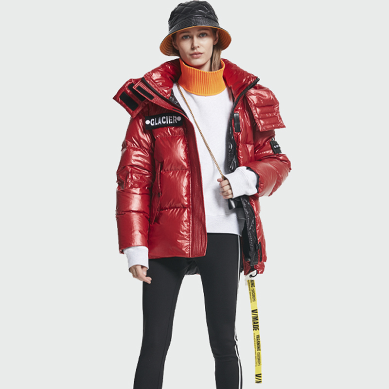 CEPRASK New Winter Jacket Women High Quality Bright Colors Insulated Puffy Coat collar Hooded Parka Loose Cut Outwear 201109