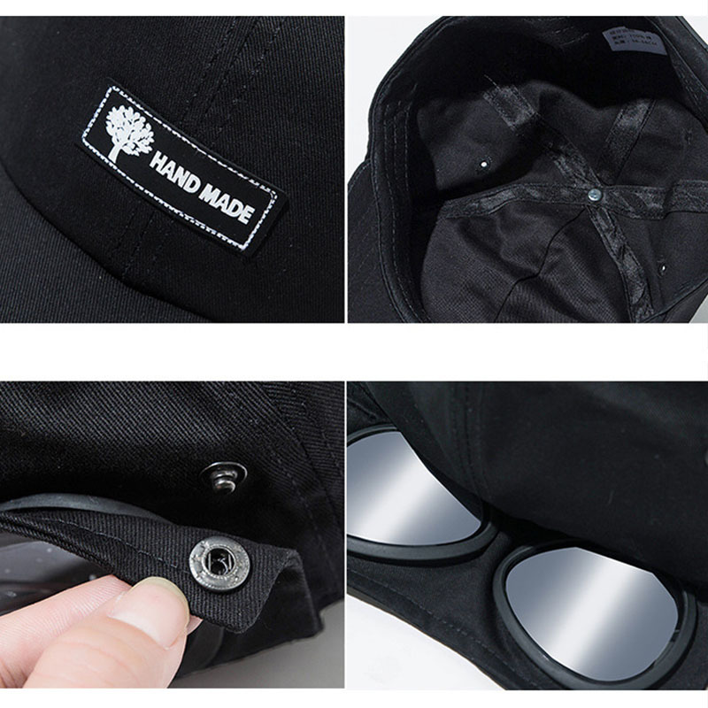 Pilot Glasses Baseball Cap Black Reverse Wearing Men's Caps Swag Women's Hip Hop Snapback Hat Windproof Sports Dad Hats 201019