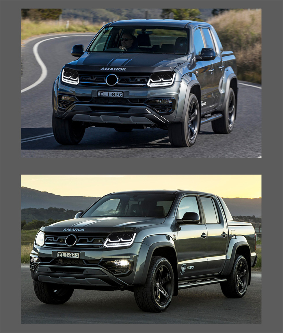 Headlight Assembly For Amarok 2010-20 20 Volkswagen LED Head Lamp Bi-xenon Beam Lens Reverse Brake Fog Light