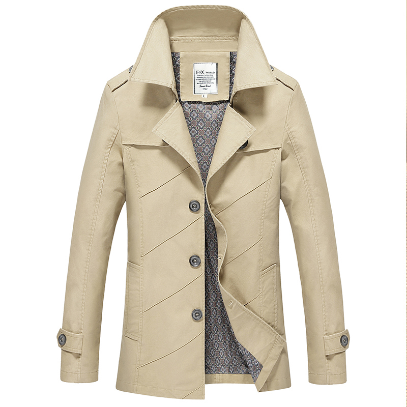 Trench coat spring and Spring male long section of cultivating cotton casual jacket young male student big size 201128