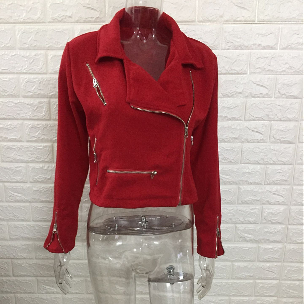 Womens Faux Suede Short Velvet Jacket Moto Biker Zip Up Slim Jackets Motorcycle Polyurethane Leather Lapel Coats Winter Outwear T200111