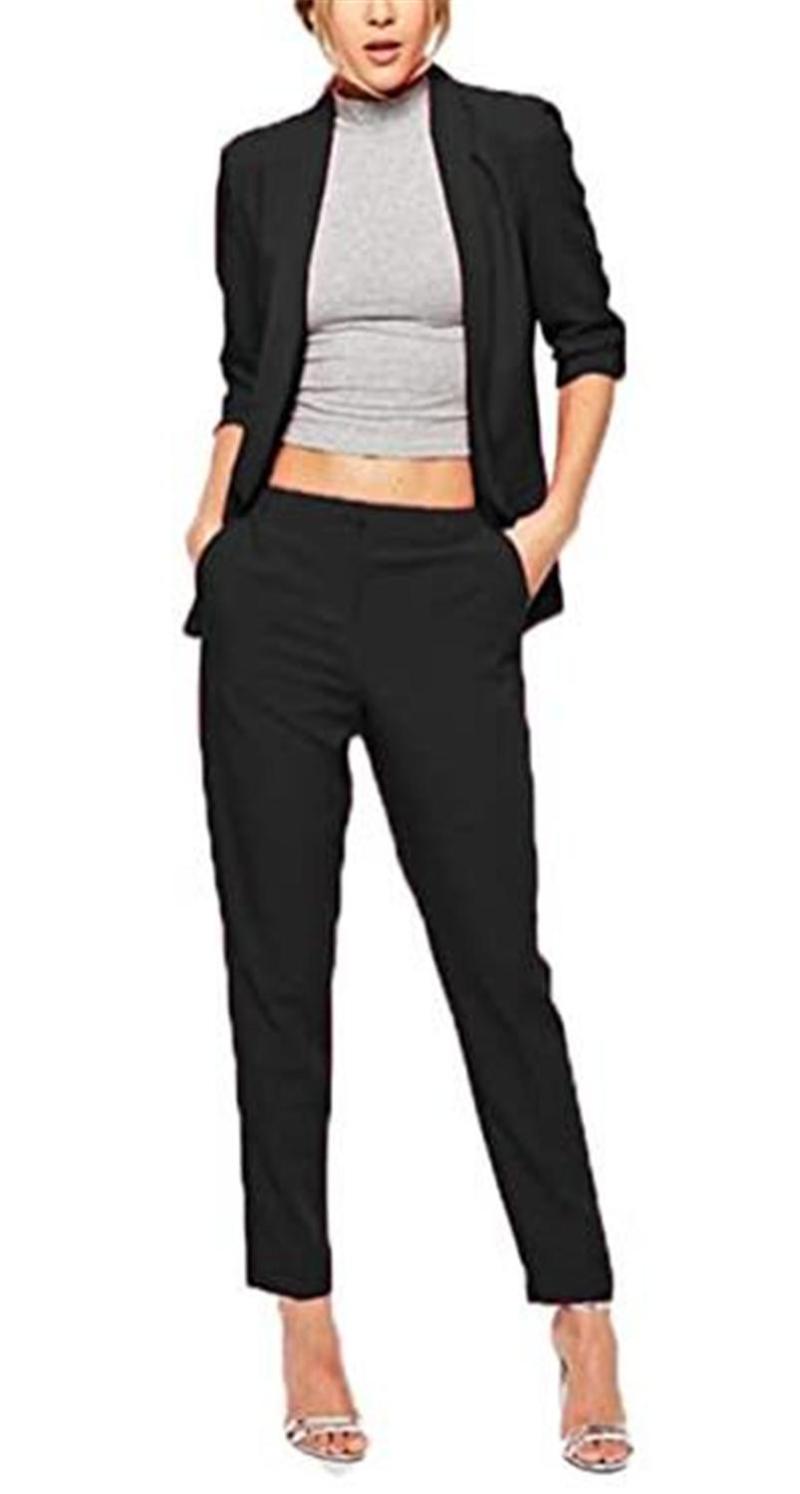 Black Women Pantsuits 2 PCs (Jacket+Pants) Women Pantsuit Office Style Female Trouser Suit, 002
Black Women Pantsuits 2 PCs (Jacket+Pants) Women Pantsuit Office Style Female Trouser Suit, 002