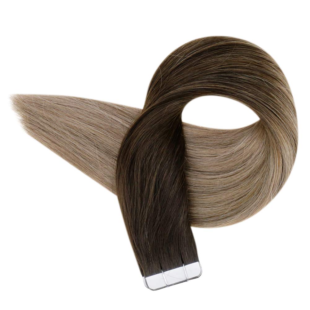100% Remy Human Hair Tape in Extensions Balayage Ombre color Invisible Tape on extension 100g/40pcs
