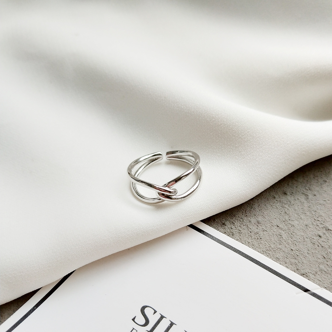 New minimalism design 925 sterling silver vintage jewelry handmade designer adjustable rings knot shape open wires rings for women