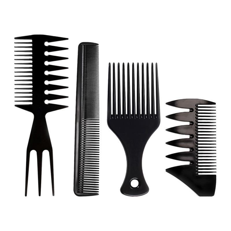 4Pcs/Set Professional Hair Brush Comb Salon Barber Large Tooth Hair Combs Hairbrush Hairdressing Combs Care Styling Tools