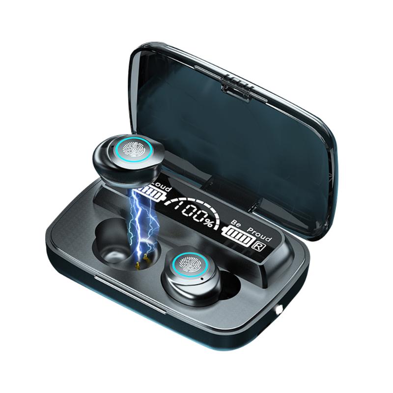 M17 Touching Control Headphones Bluetooth Wireless Earphones Waterproof Sports Headset with 2000mAh Battery Display Charge Box, Black
M17 Touching Control Headphones Bluetooth Wireless Earphones Waterproof Sports Headset with 2000mAh Battery Display Charge Box, Black
