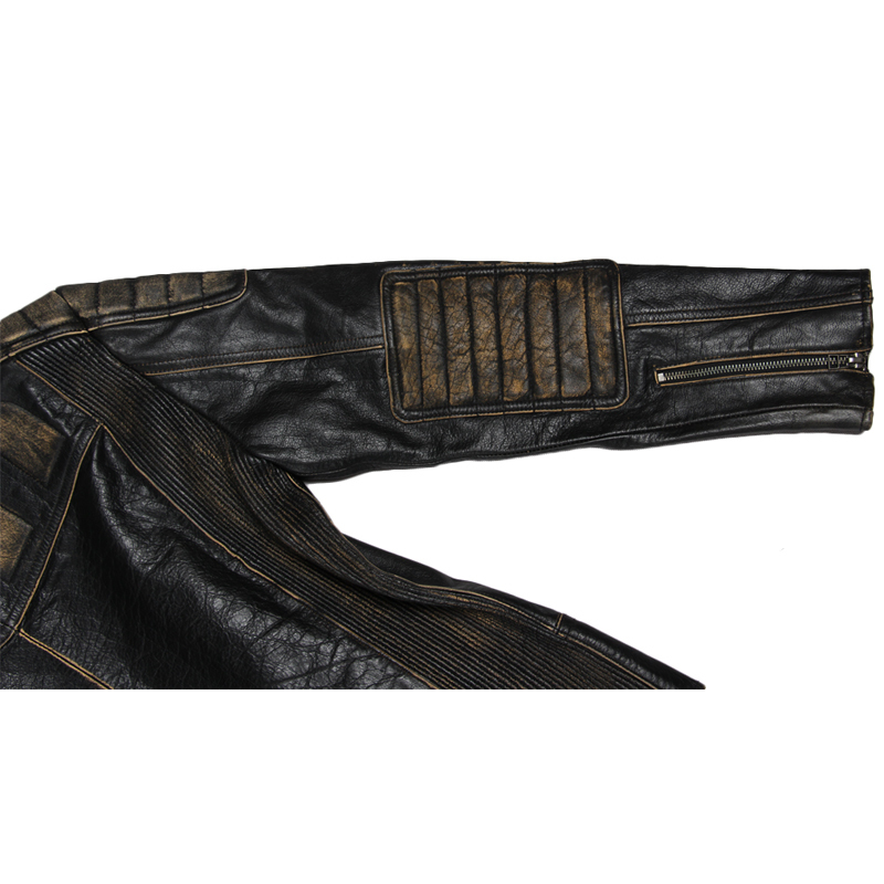 MAPLESTEED Vintage Motorcycle Jacket Men Leather Jacket 100% Cowhide Genuine Leather Jackets Mens Biker Coat Moto Jacket 5XL 090 201128